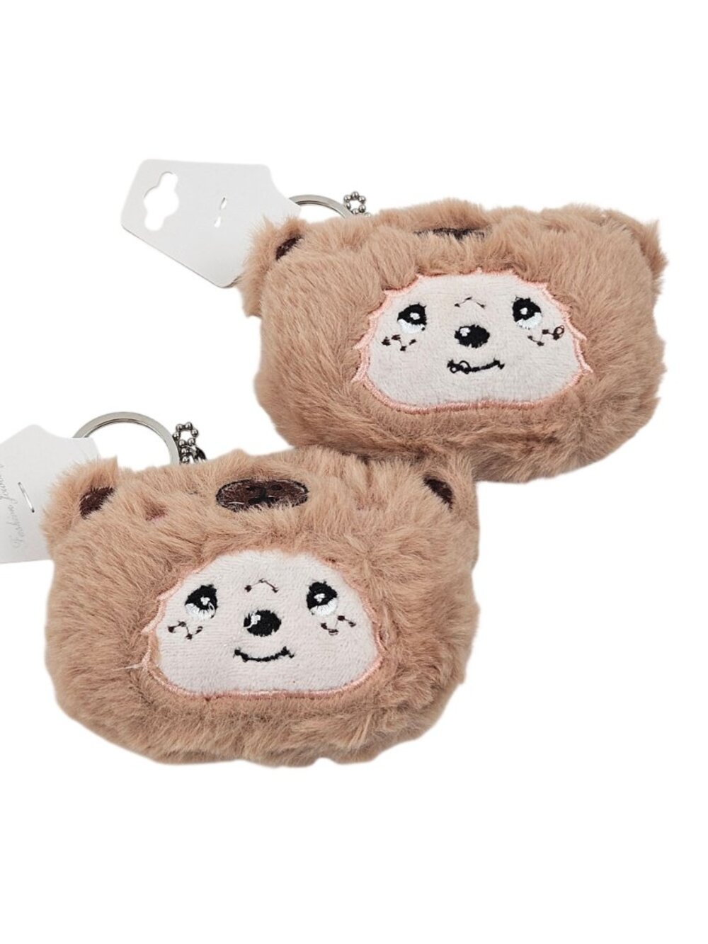 Kawaii Plush Animal Keychain Bear Cat Keyring Pastel Colors Lot of 5 Embroidered - Picture 5 of 10